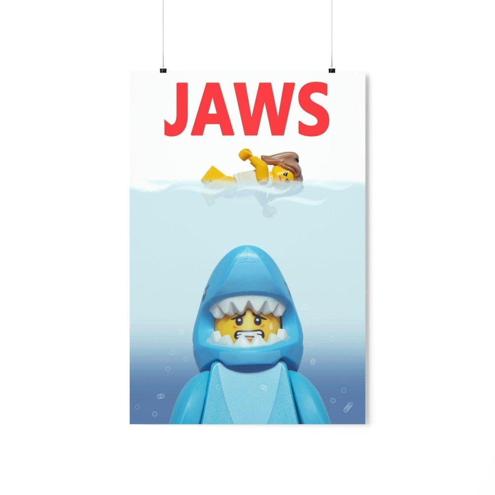 MOC NON LEGO Jaws v2 LEGO Movie Wall Art POSTER ONLY