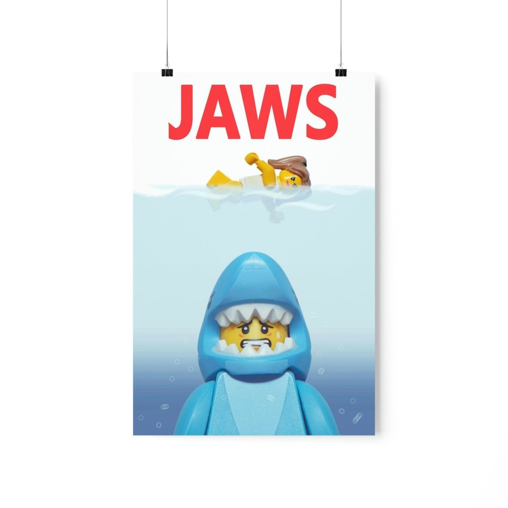 MOC NON LEGO Jaws v2 LEGO Movie Wall Art POSTER ONLY