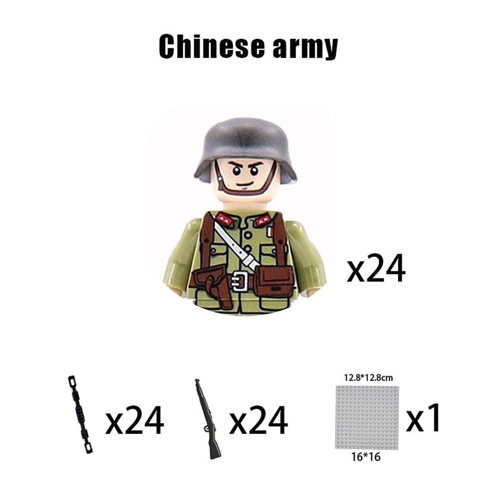 Kids Building Blocks Toy Military Figures Brick Britain US Germany Soviet Italy France Army Soldier Weapon Model Christmas Gifts Jurassic Bricks