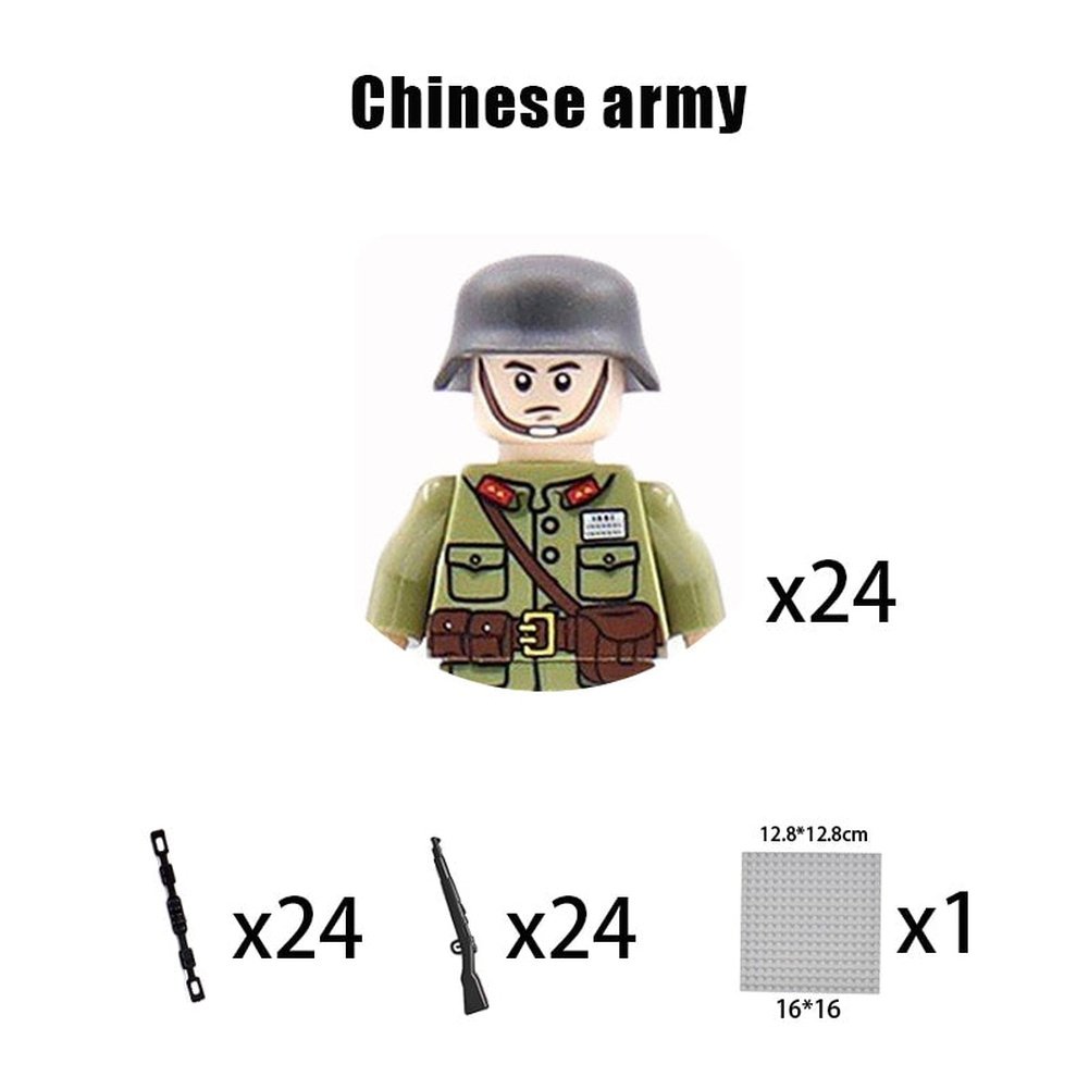 Kids Building Blocks Toy Military Figures Brick Britain US Germany Soviet Italy France Army Soldier Weapon Model Christmas Gifts Jurassic Bricks