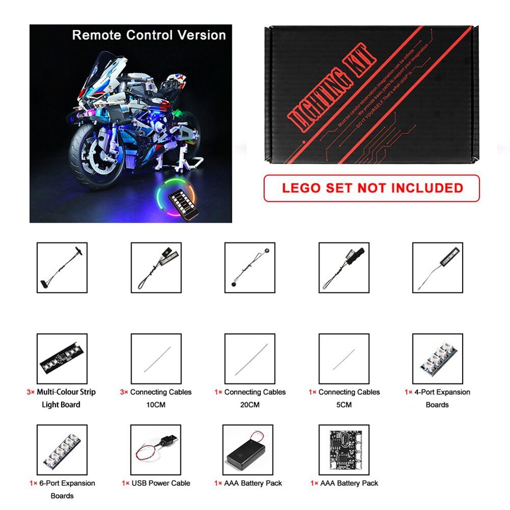 LED Light Kit for 42130 M 1000 RR Motorcycle Building Blocks Set (NOT Include the Model) Bricks Toys for Children Jurassic Bricks