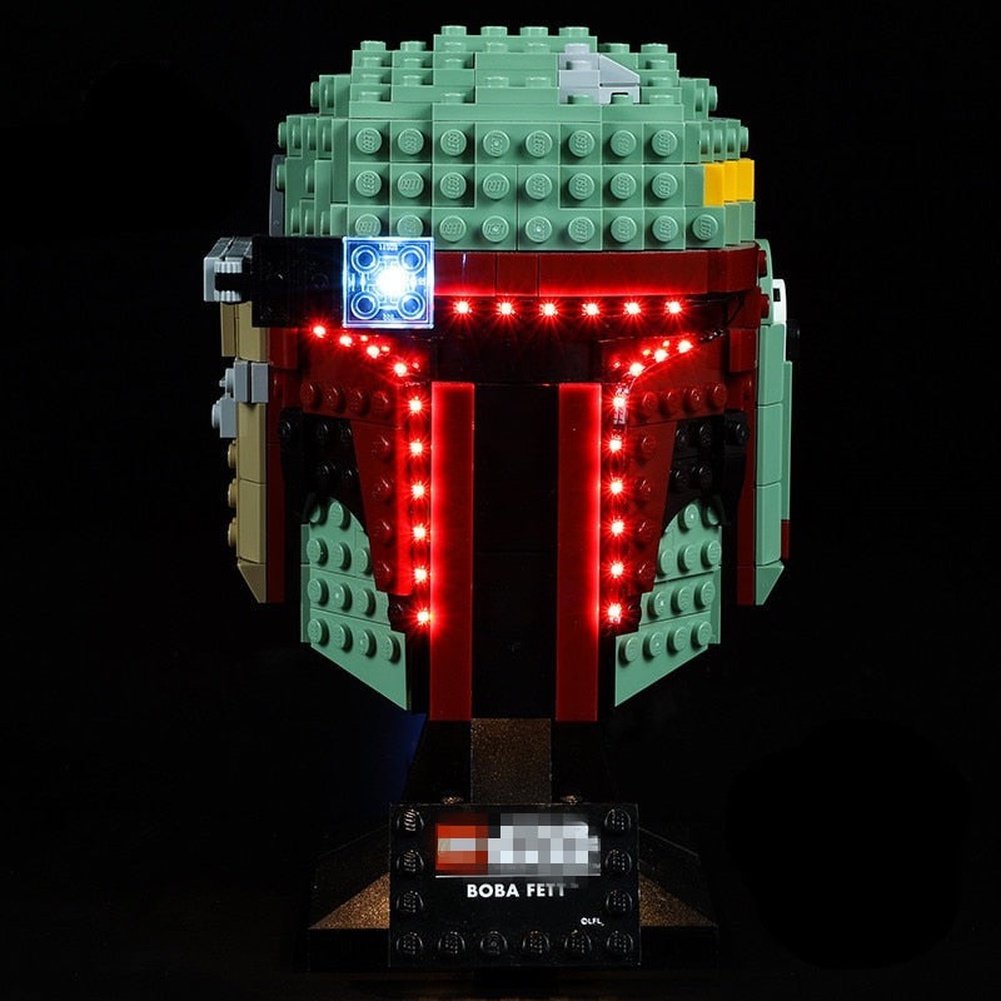 MOC Compatible LED Lighting Set DIY toys 75277 Boba Fett Helmet Blocks ...