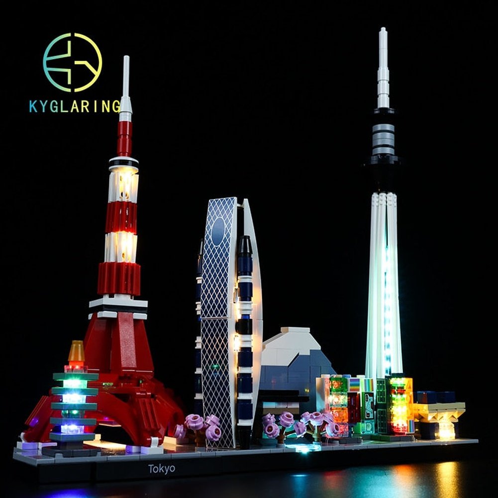 MOC NON LEGO LED Lighting Set DIY toys Architecture 21051 Tokyo Skyline Blocks Building