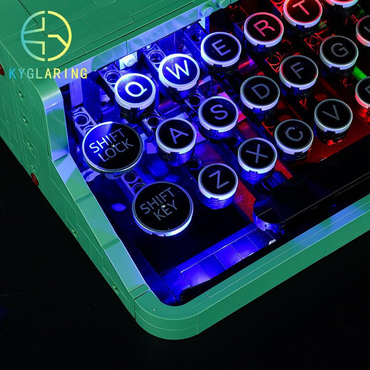 LED Lighting Set DIY Toys for Ideas 21327 Mechanical Typewriter Building Blocks Jurassic Bricks