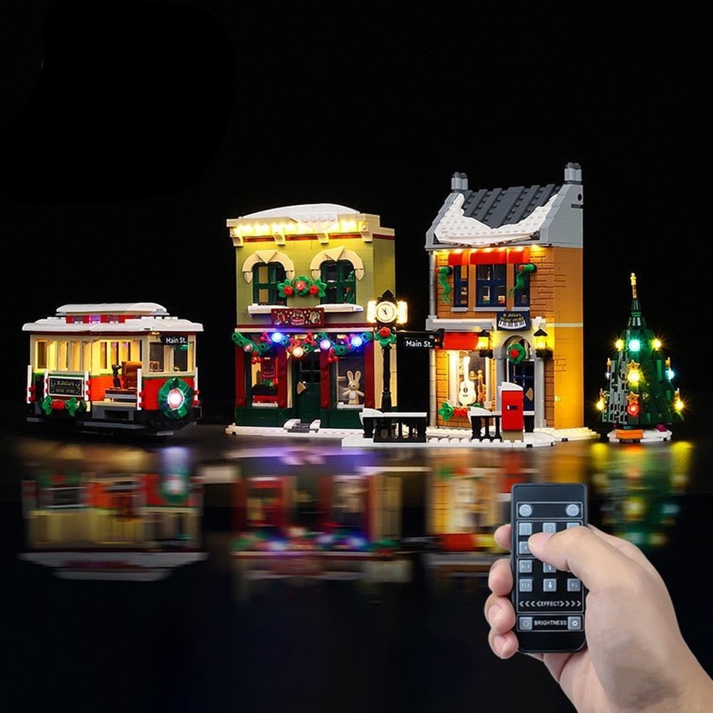 LED Lighting Set For 10308 Christmas High Street (Not Included Building Blocks) Holiday Decoration DIY Jurassic Bricks
