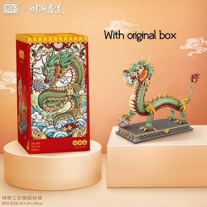 MINI MOC Chinese Dragon Animal Building Block Idea Ancient Legend Image Figure Bricks New Year Children Kids Toys Gifts Jurassic Bricks