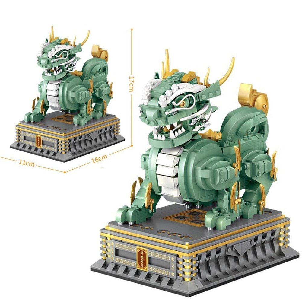 MINI MOC Chinese Dragon Animal Building Block Idea Ancient Legend Image Figure Bricks New Year Children Kids Toys Gifts Jurassic Bricks