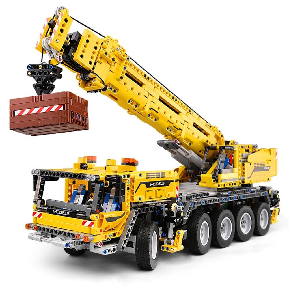 MK 13107 Technical Car MOC-0853 Motor Power Mobile Crane MK II Truck Model Building Blocks Bricks Toys For Kids Gifts Jurassic Bricks