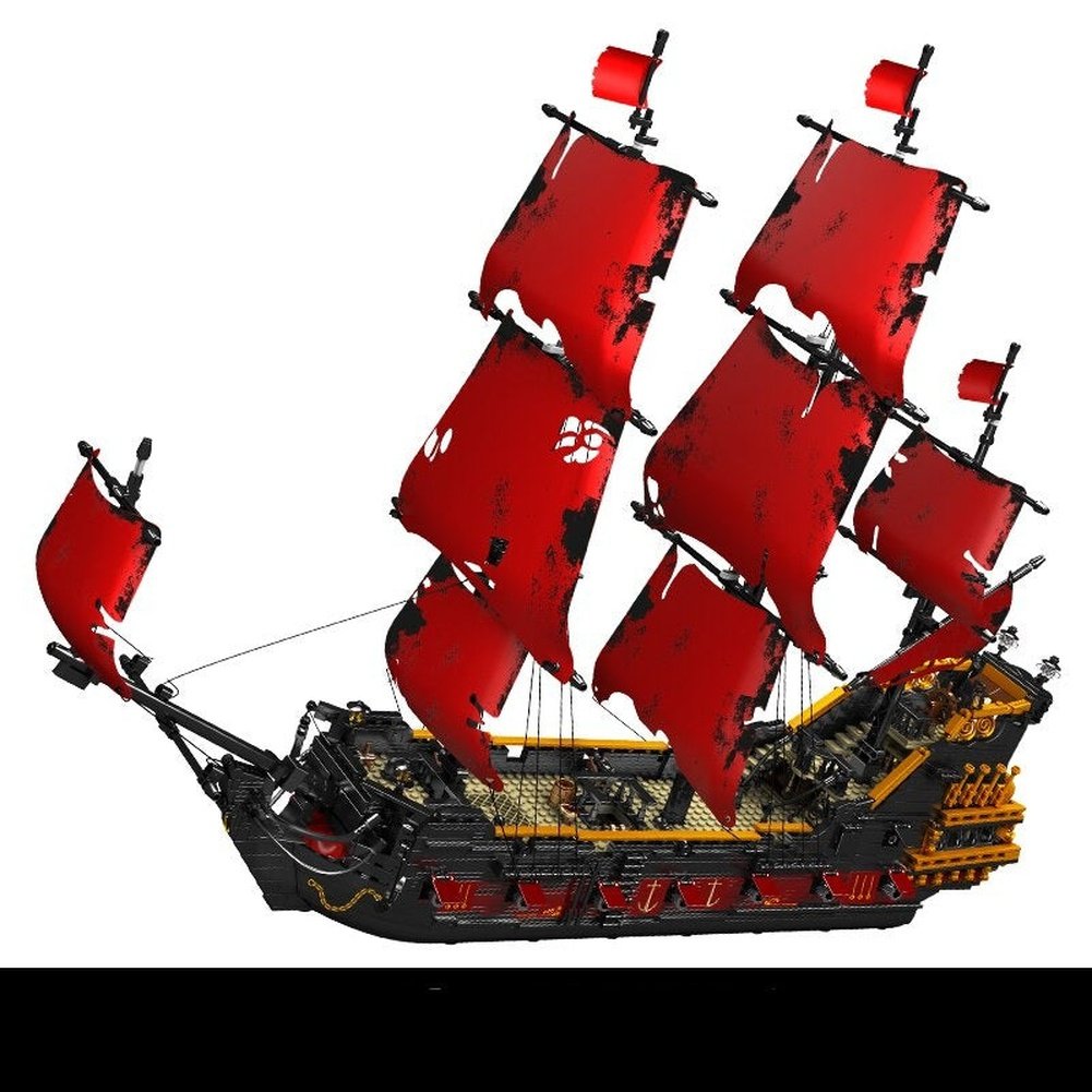 MOC  Compatible  MK 13111 Pirates Ship Building Blocks For Adults MOC Bricks The Black Ship Model Kits to Build Kids Educational Toys