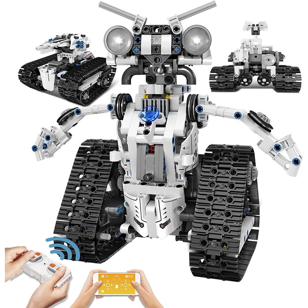 MK 15046 Technical Building Block APP Remote Control Transbot Robot 3 In 1 Model MOC Bricks Kids DIY Toys Christmas Gift Jurassic Bricks