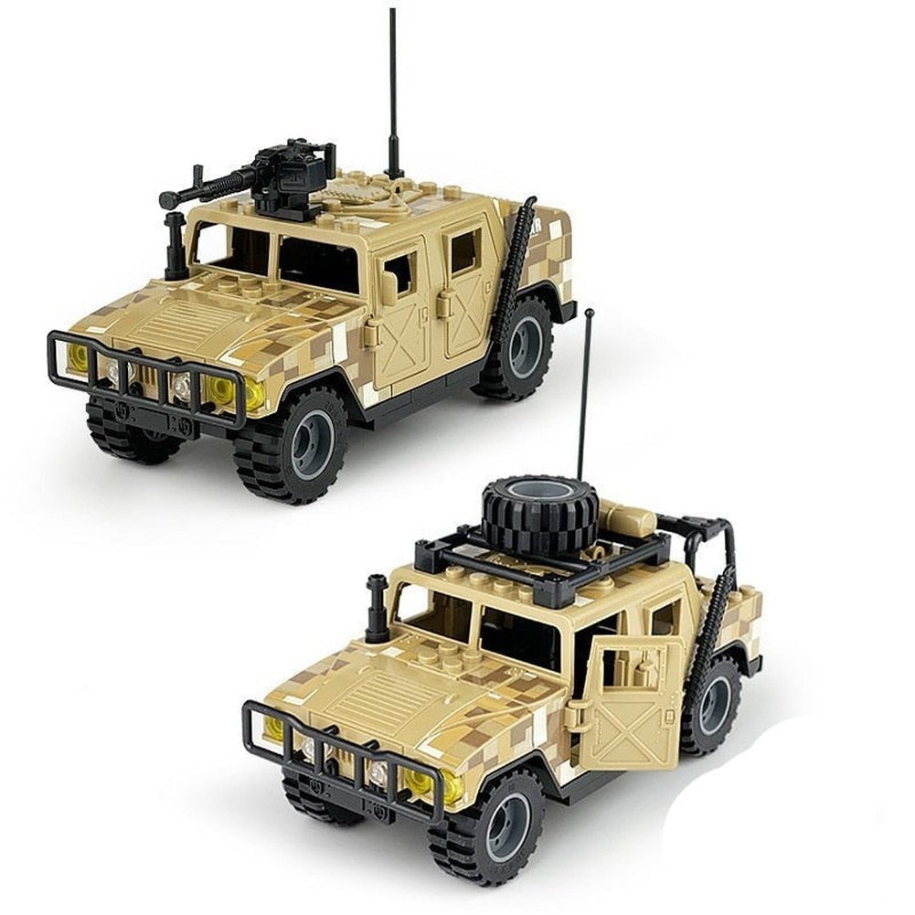 MK WW2 Military Humvee H1 Army Friends Car Building Bricks Classic Moc Blocks Action Figures Toys Boys Gift Jurassic Bricks