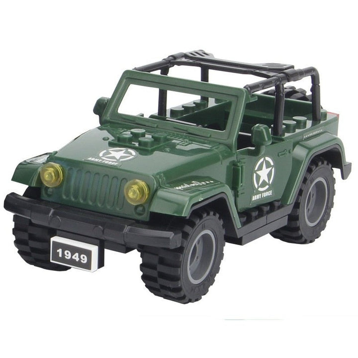 MK WW2 Military Humvee H1 Army Friends Car Building Bricks Classic Moc Blocks Action Figures Toys Boys Gift Jurassic Bricks