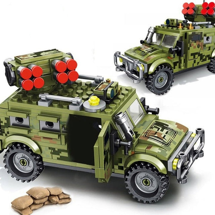 MK WW2 Military Humvee H1 Army Friends Car Building Bricks Classic Moc Blocks Action Figures Toys Boys Gift Jurassic Bricks