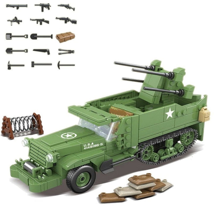 MOC NON LEGO MK WW2 Soldier Humvee H1 Army Friends Car Building Bricks Classic Moc Blocks Action Figures Toys