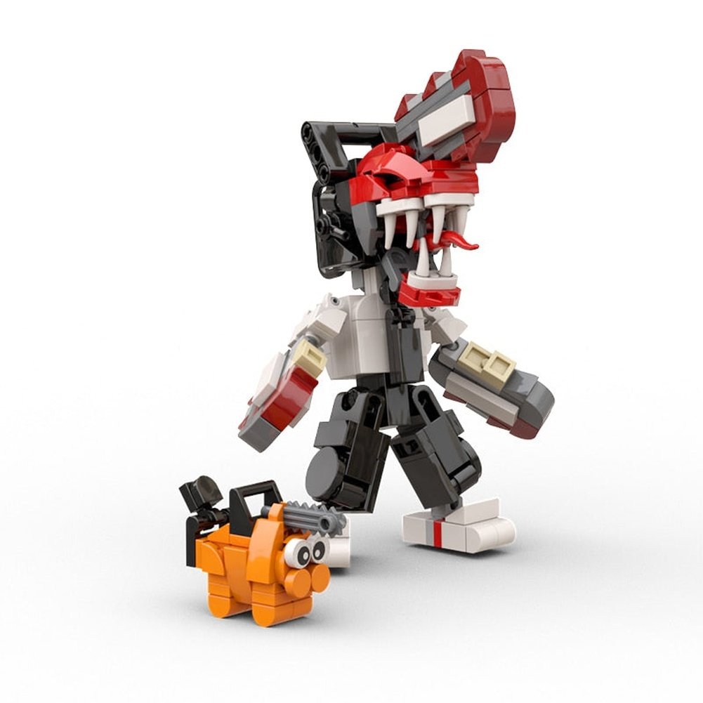 MOC Chainsawed Man Denji Statue Building Blocks Set Demoned Pochitar Anime Character Figures Brickheadz Bricks Birthday Toy Gift Jurassic Bricks