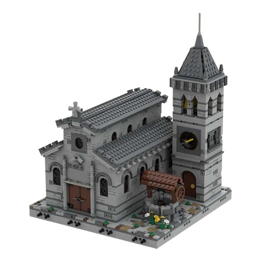 MOC  Compatible  MOC Medieval Chuh -Modular Notre-Dame DE Model Building Blocks Vintage Famous House Ahitecture Bricks Toy for