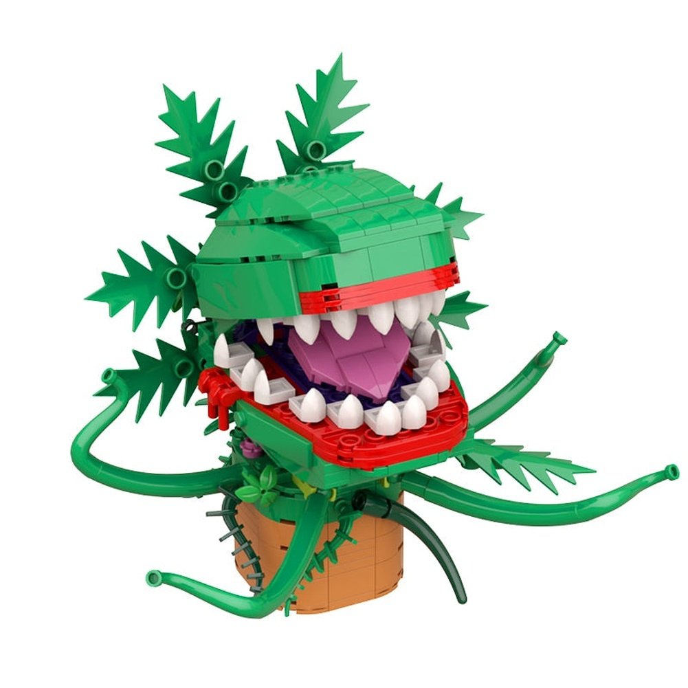 MOC Mini Chomper Flower Building Blocks Kit Man Eater Plants Bricks Pet Green Caterpillar Toys For Children Birthday Xmas Gfits Jurassic Bricks