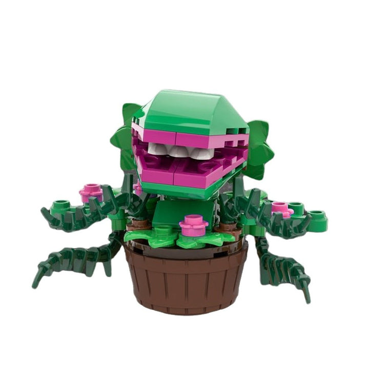 MOC NON LEGO MOC Mini Chomper Flower Building Blocks Kit Man Eater Plants Bricks Pet Green Caterpillar toys    Gfits