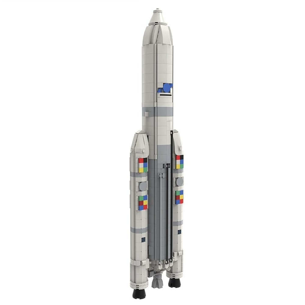 MOC Space 1:110 Arianeal 5 ECA Rocket Building Blocks Artificial Satellite Universe Vehicle Bricks Toys Children Birthday Gifts Jurassic Bricks