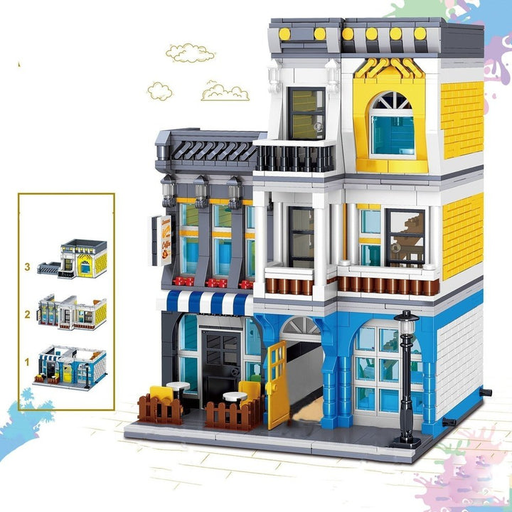 MOC  Compatible  MOC Street View Garden Hotel Modular Expert Building Blocks with Figures 1316pcs Bricks Toys  City Ahitecture House Model