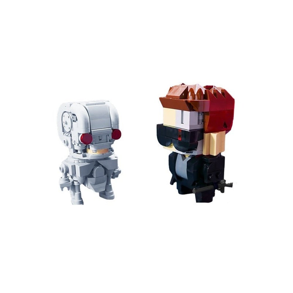 MOC NON LEGO MOC Terminators T-800 Bone Brickheadz Building Blocks Robot Action Figures Mechanical Bricks Model Battle Toys