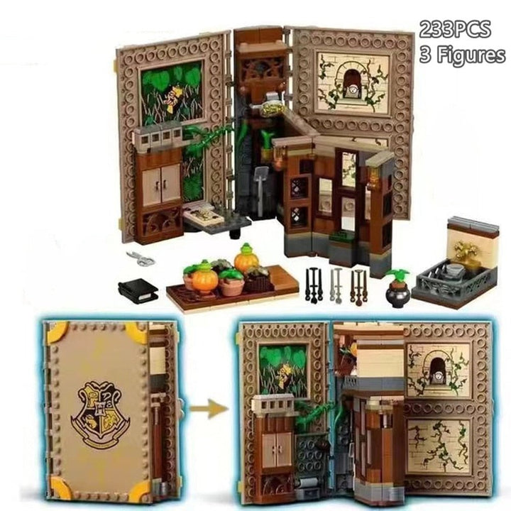 MOC NON  Magical Book Building Blocks Potions Charms Herbologys Class Books ScriptsWizards Moment Toys  Kit Kids Bricks