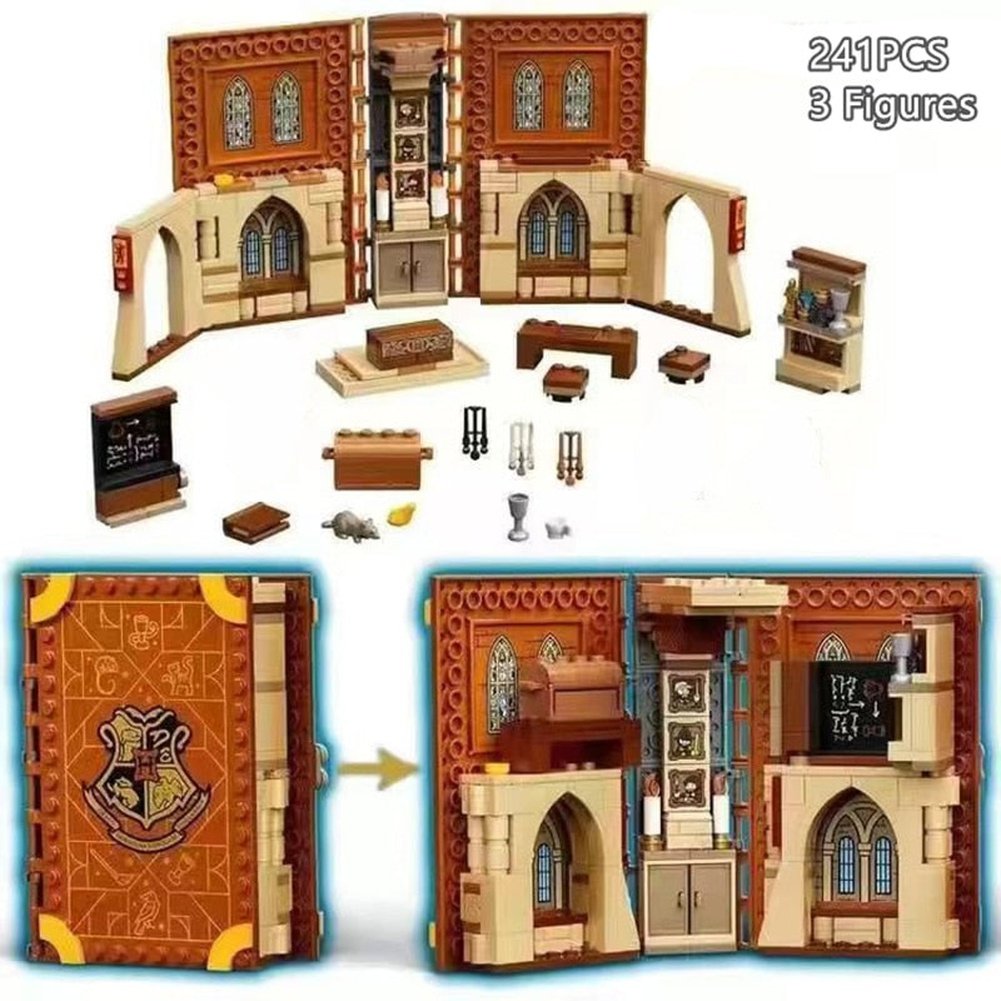 MOC NON  Magical Book Building Blocks Potions Charms Herbologys Class Books ScriptsWizards Moment Toys  Kit Kids Bricks