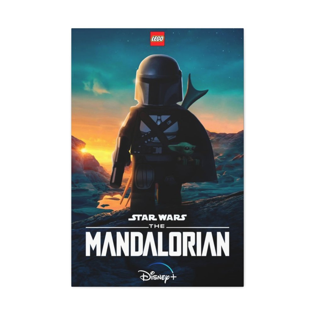 MOC NON LEGO Mandalorian LEGO Movie Wall Art Canvas Art With Backing.