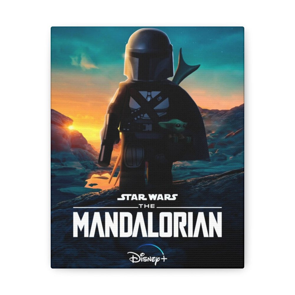 Mandalorian LEGO Movie Wall Art Canvas Art With Backing. Jurassic Bricks