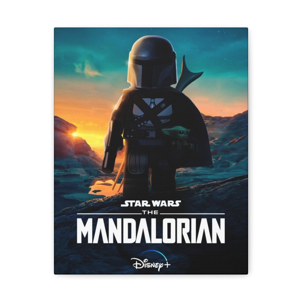 MOC NON LEGO Mandalorian LEGO Movie Wall Art Canvas Art With Backing.