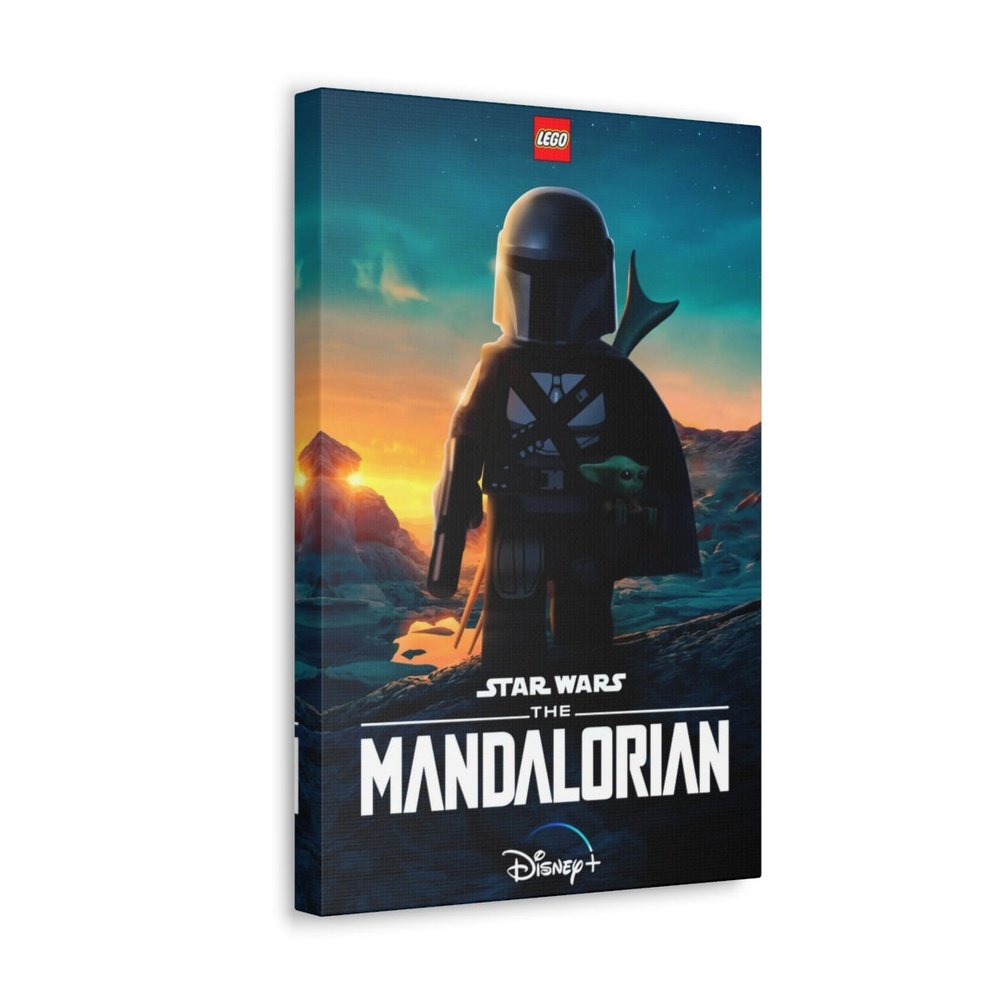 Mandalorian LEGO Movie Wall Art Canvas Art With Backing. Jurassic Bricks