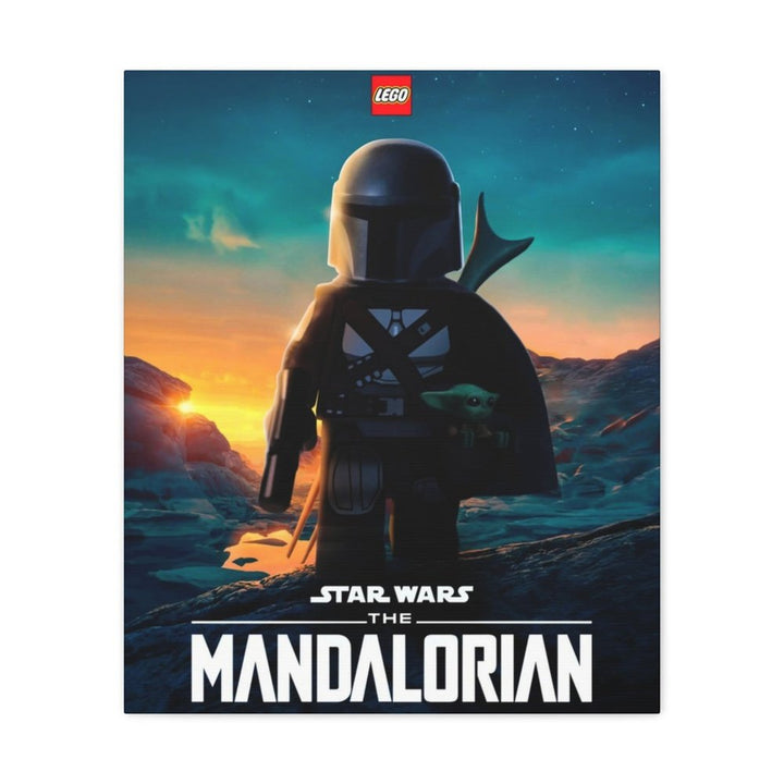 MOC NON LEGO Mandalorian LEGO Movie Wall Art Canvas Art With Backing.