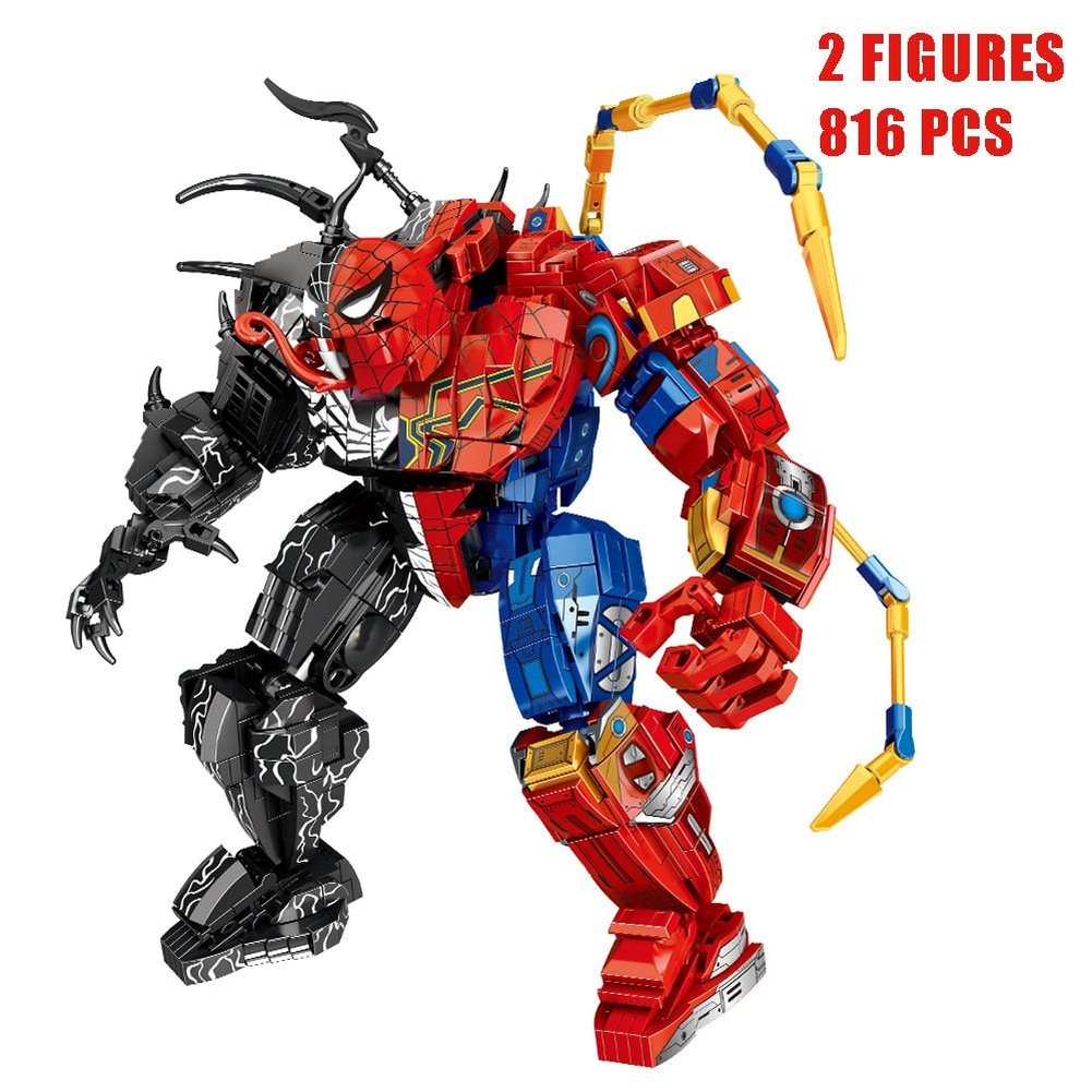 Marvel Superhero Movie Carnage Battle Venom VS Spiderman Model Building Blocks Bricks Sets Figures Kids Toys For Children Gifts Jurassic Bricks