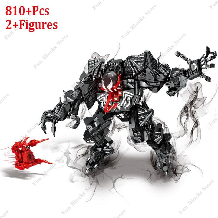 Marvel Superhero Movie Carnage Battle Venom VS Spiderman Model Building Blocks Bricks Sets Figures Kids Toys For Children Gifts Jurassic Bricks