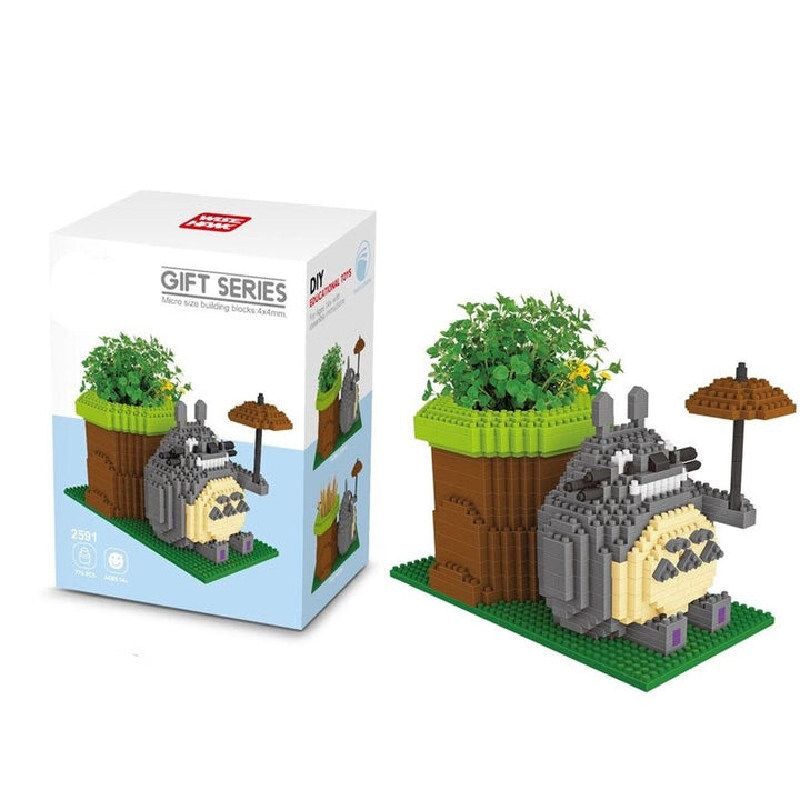 Micro Blocks Building Toy Bricks Funny Seeding Grow Plant 3D Model Kit Assembly Pen Box Educational Toys For Children Kids Gifts Jurassic Bricks