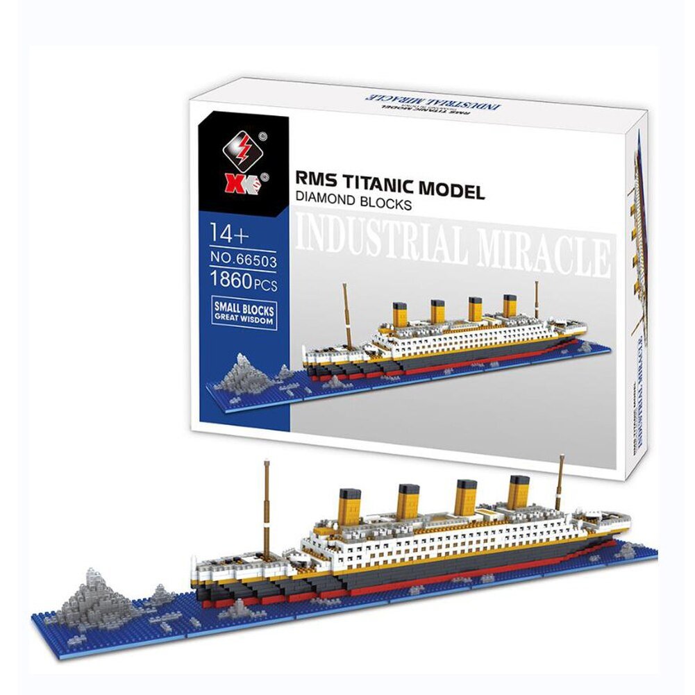 MOC  Compatible  Micro Building Block 1860 Pcs Titanic Cruise Ship Plastic Model Halloween   Toys Fast Delivery