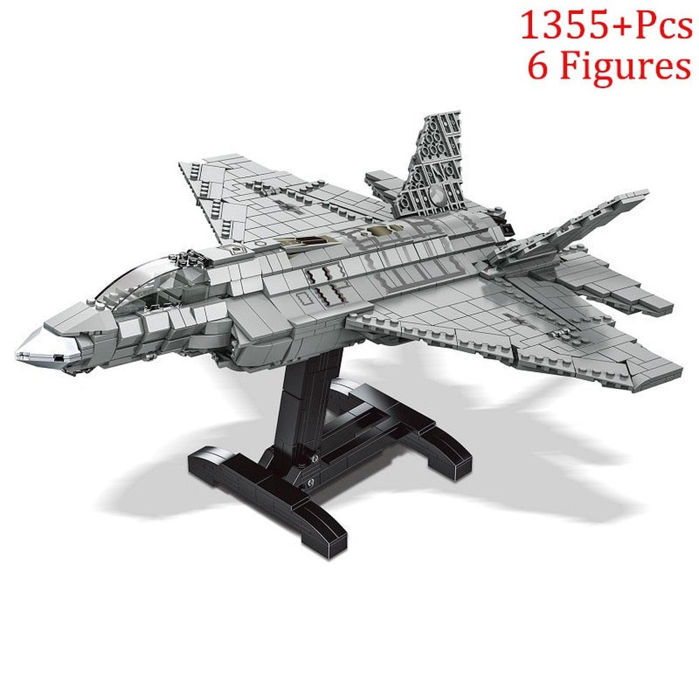 Military F/A-18E Super BumbleBee Strike Hornet Fighter Plane Building Blocks War Bricks Classic Model Educational Kids MOC Toys Jurassic Bricks