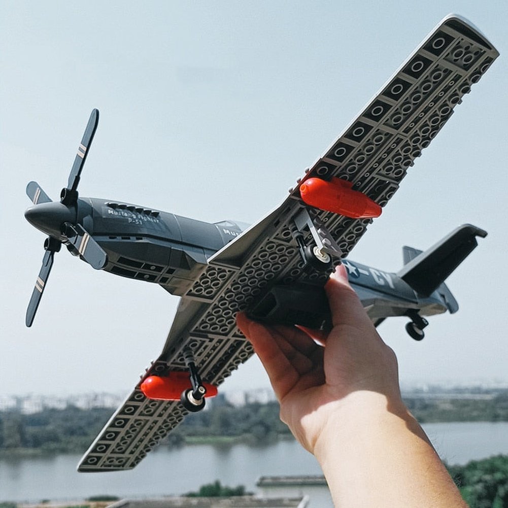 Military Fighter Air Vehicle WW2 Aircraft Army Plane Building Blocks War Jet Construction Bricks Toys for Children Boys Gifts Jurassic Bricks