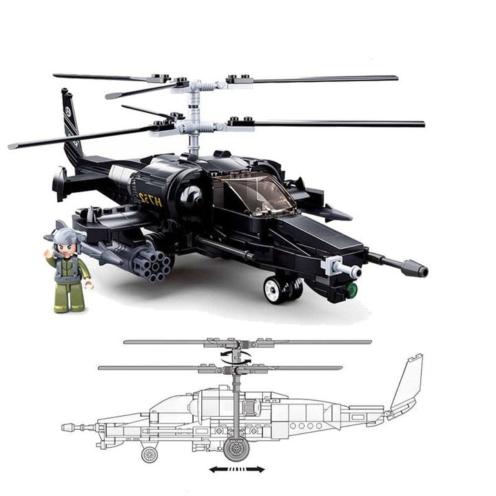 Military King of Jaeger AH-1Z VIPER Gunship Armed Helicopter Building Blocks Kit Bricks Classic Model Toys for Kids Gifts Jurassic Bricks