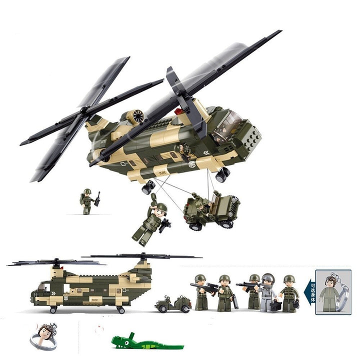 MOC NON LEGO Soldier King of Jaeger AH-1Z VIPER Gunship Armed Helicopter Building Blocks Kit Bricks Classic Model toys Kids