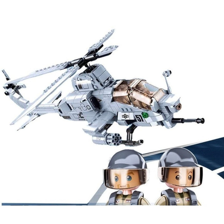 Military King of Jaeger AH-1Z VIPER Gunship Armed Helicopter Building Blocks Kit Bricks Classic Model Toys for Kids Gifts Jurassic Bricks