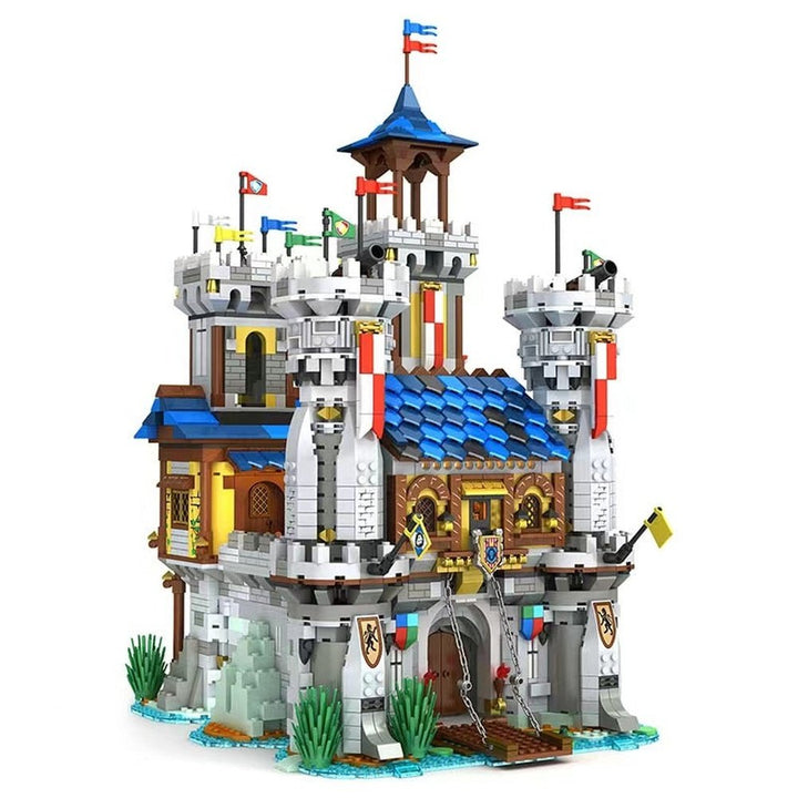 Military Medieval Lion Country Castle Building Block City Gate Knight Siege Bridge Medieval Windmill Bricks Model Set Toys Kids Jurassic Bricks