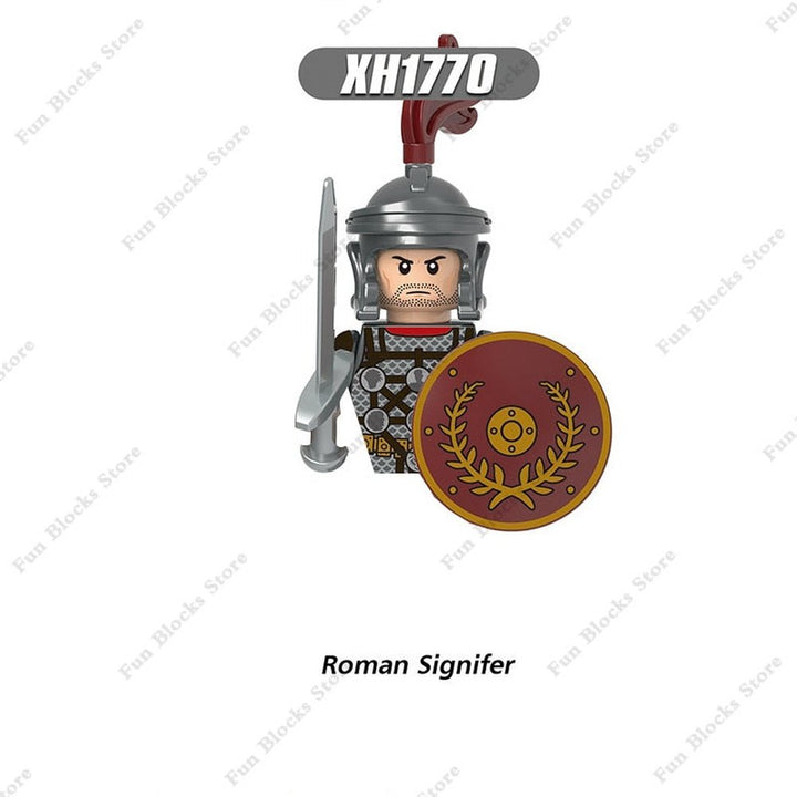 Military Minfigure Minifig Medieval Figures Building Blocks Roman Spartan Soldier Bricks Helmet Sword Accessories MOC Gifts Toys Jurassic Bricks