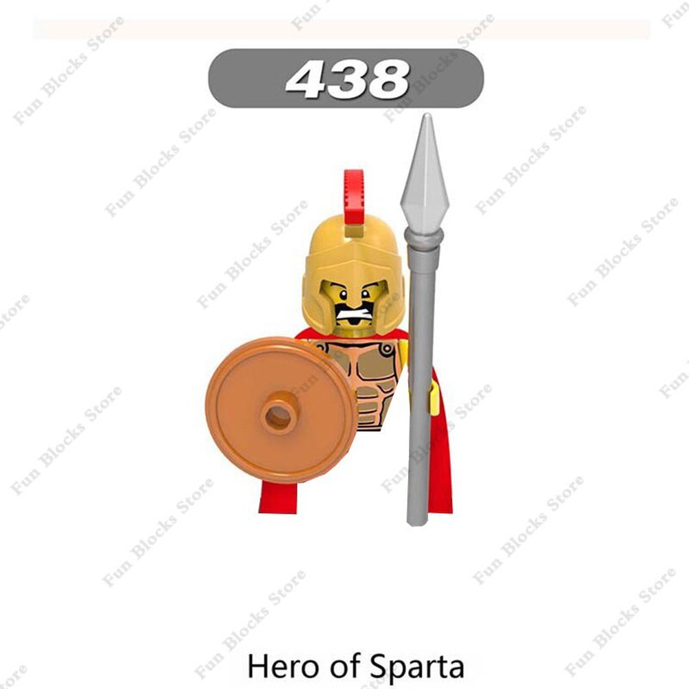 Military Minfigure Minifig Medieval Figures Building Blocks Roman Spartan Soldier Bricks Helmet Sword Accessories MOC Gifts Toys Jurassic Bricks