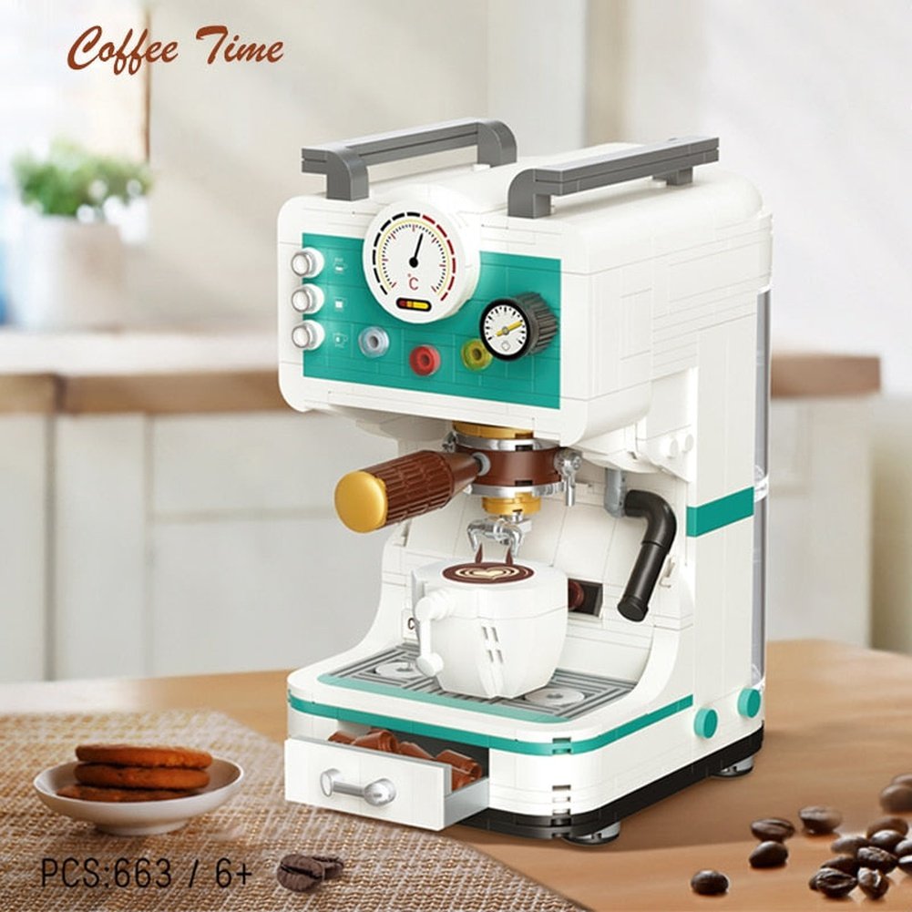 Mini Blocks Creative Coffee Machine Retro Modern Machine Assembly Model Bread Maker Building Blocks Toys For Children Xmas Gifts Jurassic Bricks