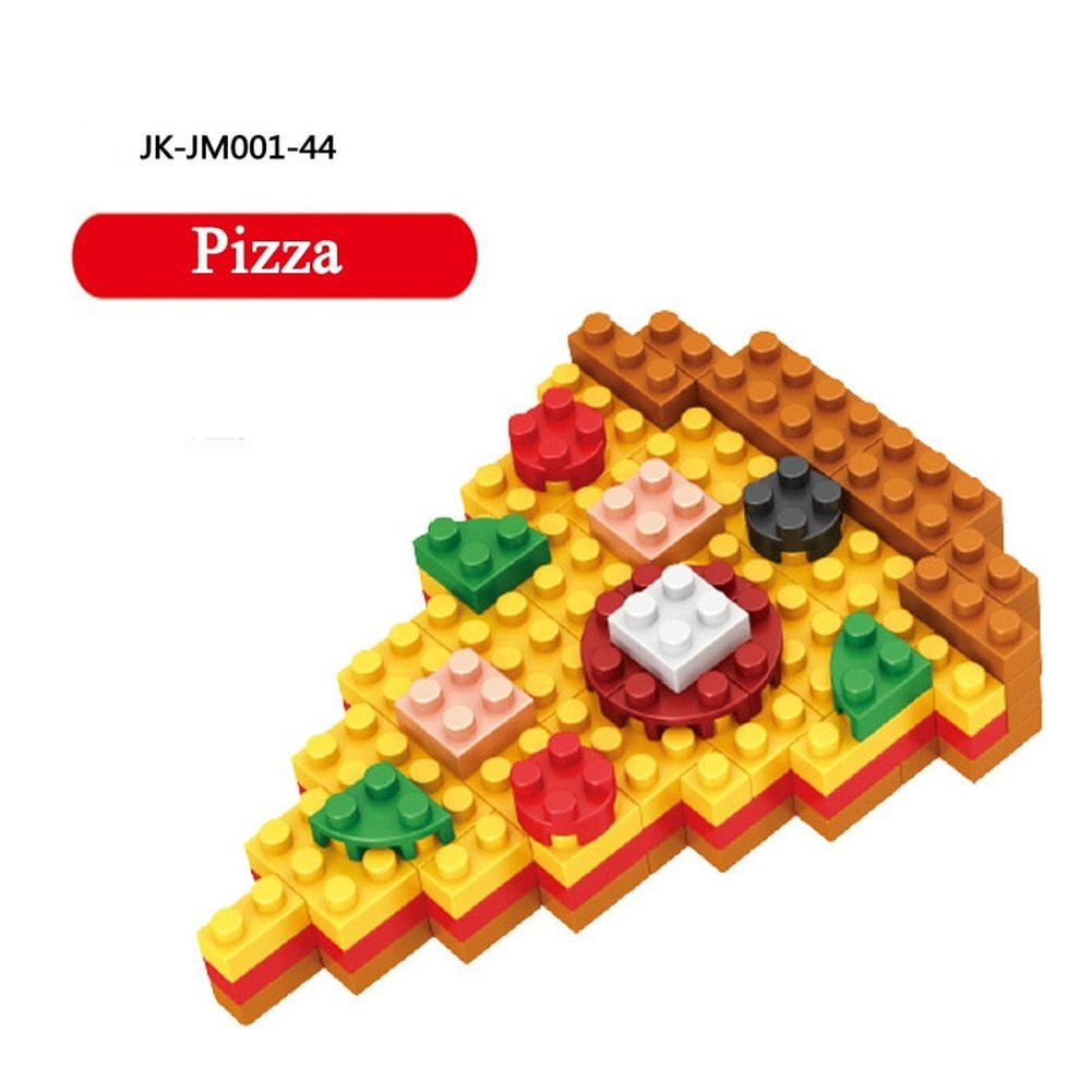 Mini Food Fast Food Fruit 3D Model Building Blocks DIY Wine Burger French Fries Hot Dog Cake Puzzle Assembly Toy Boy Girl Gift Jurassic Bricks