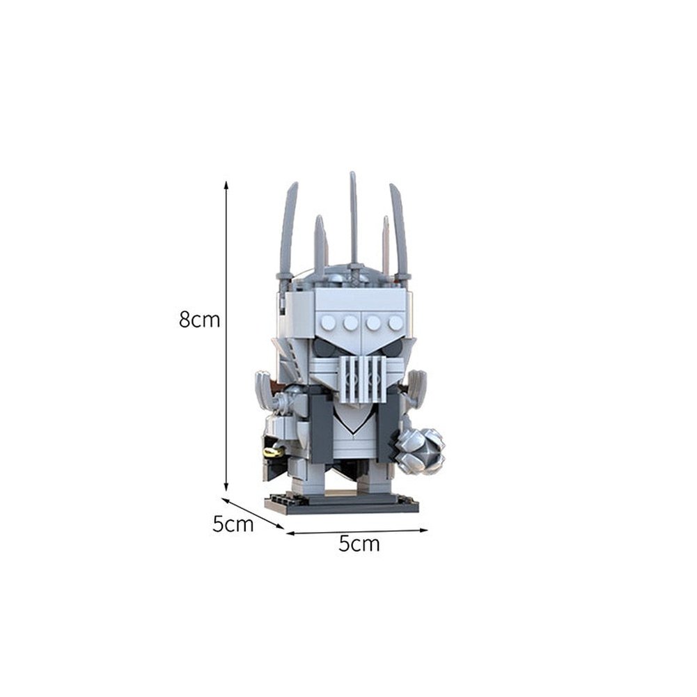 Moc Lords Rings Balroged Classic Movie Angmar Witch King Helmet Statue Bust Building Blocks Creative Assembly Model Kid Toy Gift Jurassic Bricks