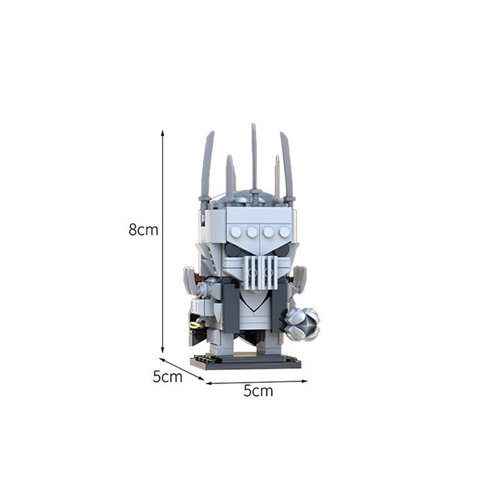 Moc Lords Rings Balroged Classic Movie Angmar Witch King Helmet Statue Bust Building Blocks Creative Assembly Model Kid Toy Gift Jurassic Bricks