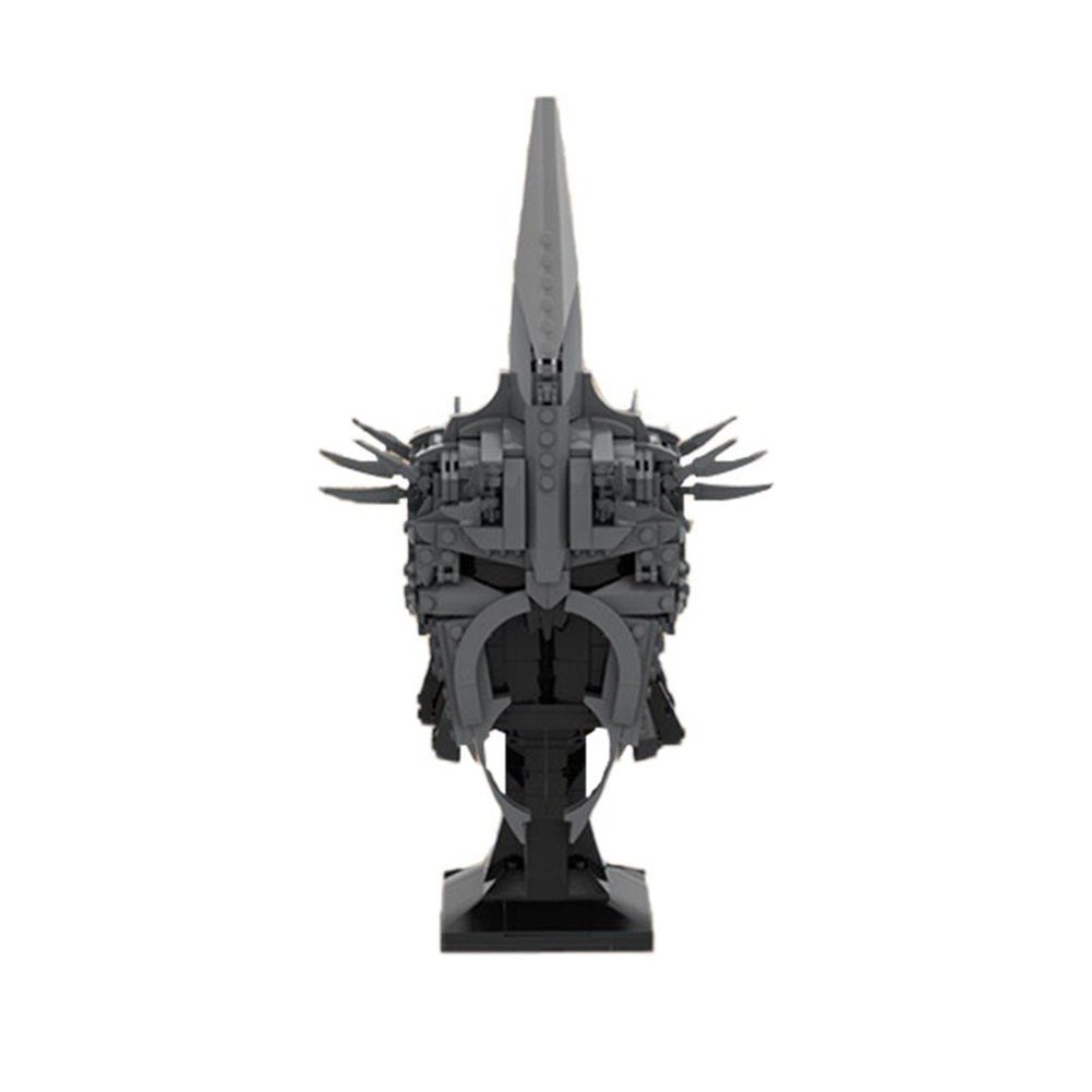 Moc Lords Rings Balroged Classic Movie Angmar Witch King Helmet Statue Bust Building Blocks Creative Assembly Model Kid Toy Gift Jurassic Bricks