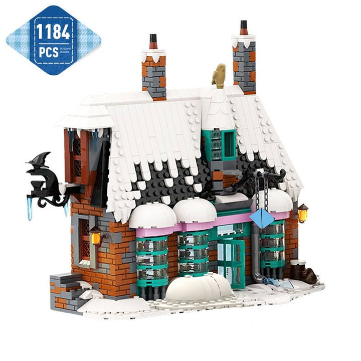 MOC NON  Moc Magical World Hogsmeade Village Wizard Village Building Blocks Set City Ahitecture Street View House Bricks Toys Kid